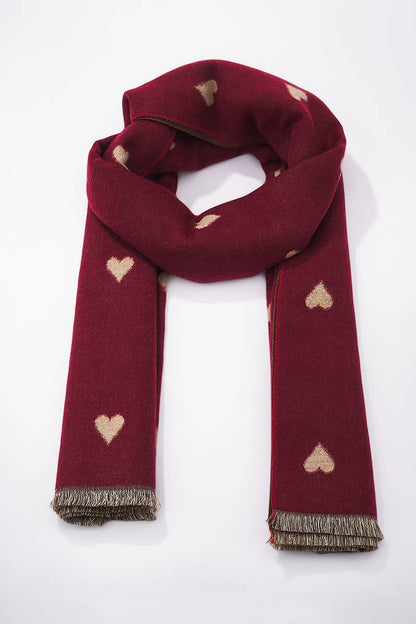 Wool heart pattern scarf FL203DF