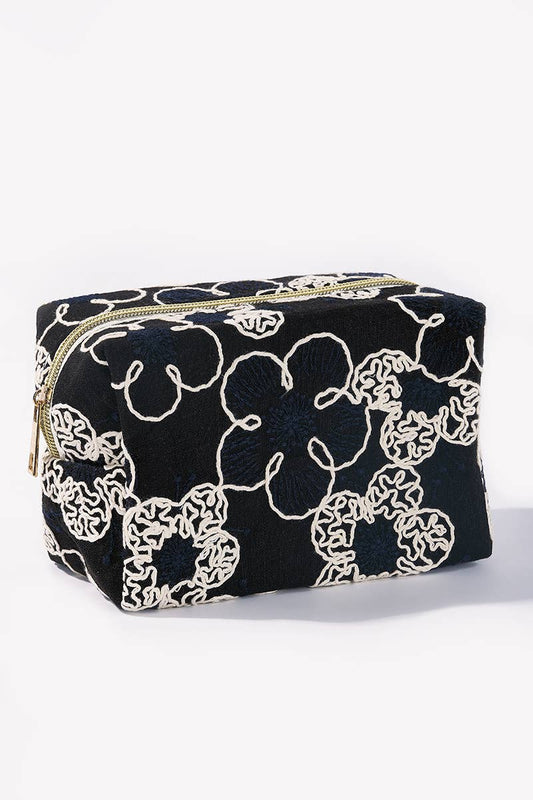 Trousse de maquillage avec fleurs brodées CY231JH