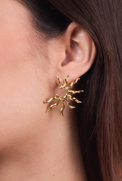 Boucles d'oreilles Soleil en acier inoxydable 124AQ365