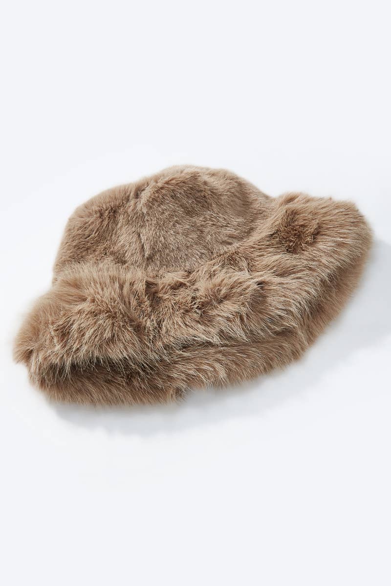 MJ216SD faux fur bucket hat