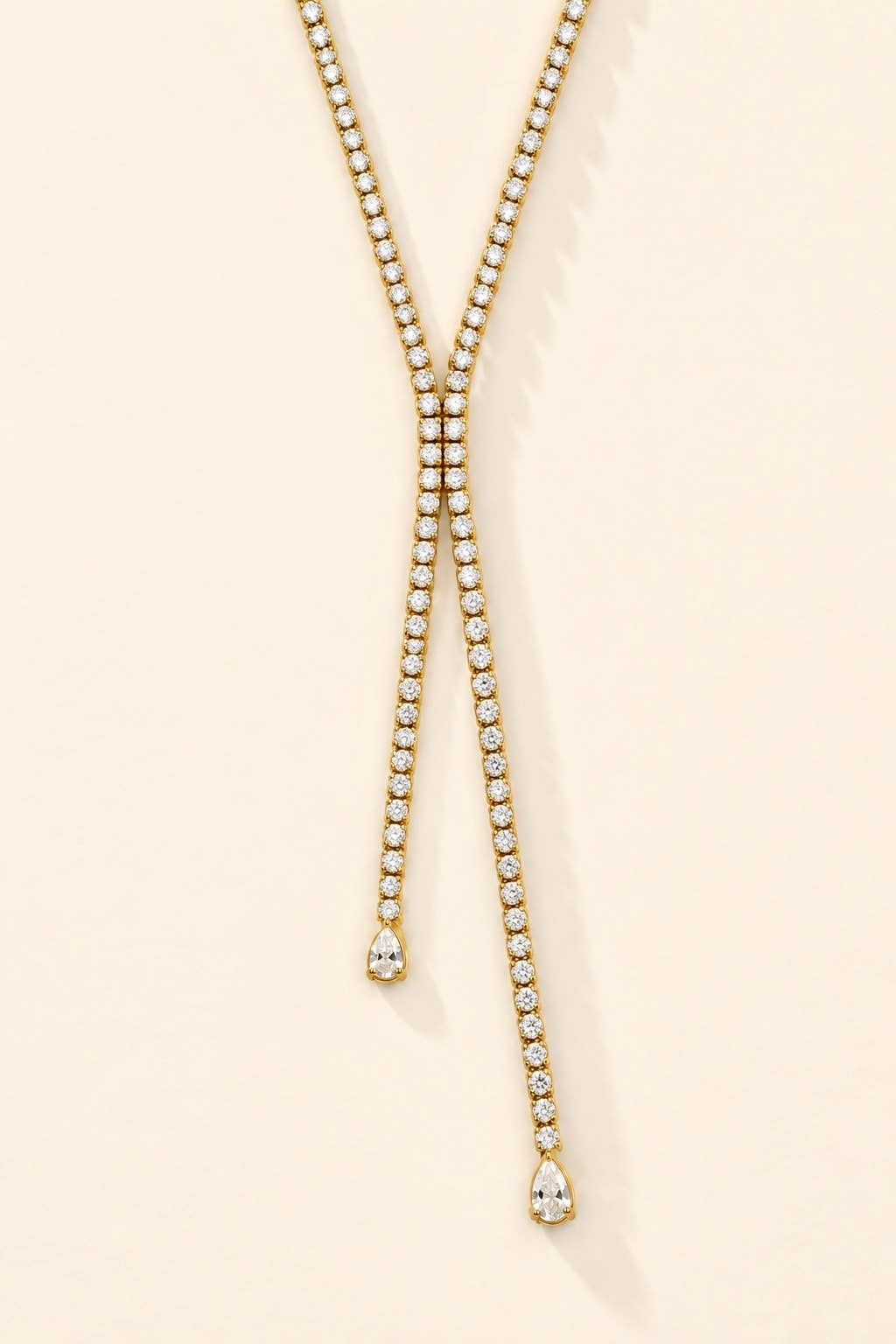 Collier rivière en Y à zircons en acier inoxydable 224AQ273K