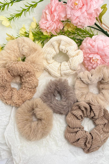 Set of 7 elastic hair scrunchies FQ01-SET